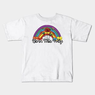 Born This Way Rainbow And Flowers Kids T-Shirt